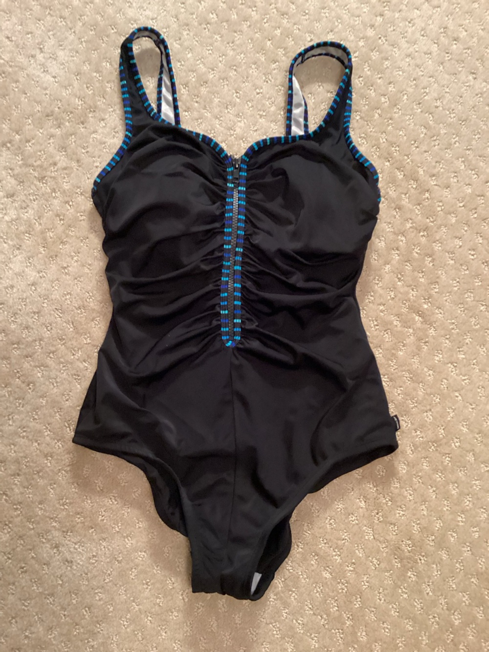 Reebok Black Swim suit with Contrasting Stitching
